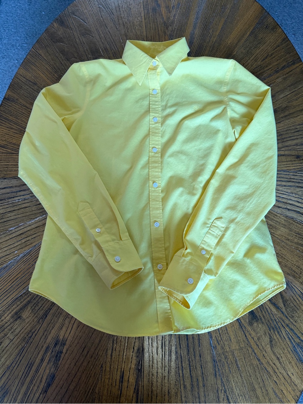Lauren Ralph Lauren Lemon Yellow Long-Sleeve Button-Down Shirt